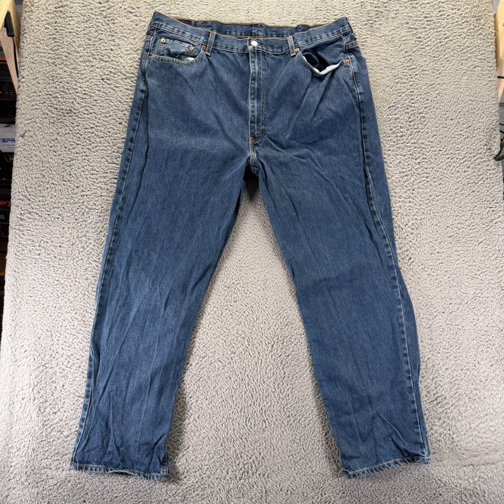 Levi's 550 Jeans Mens 44x32 Blue Cotton Denim Straight Leg Workwear Utility